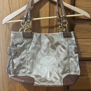 Coach Payton Cream and Brown Women's Handbag